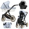 Kunert Ivento Premium 3in1 Multifunkciós Babakocsi Eco Baby Blue Metalic