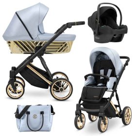   Kunert Ivento Glam Premium 3in1 Multifunkciós Babakocsi Eco Baby Blue Metalic