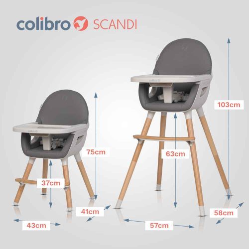 Colibro Scandi 3in1 Etetőszék - Onyx
