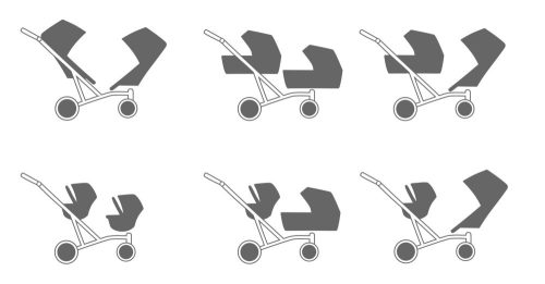 Kunert Booster Multifunkciós Ikerbabakocsi Grafit