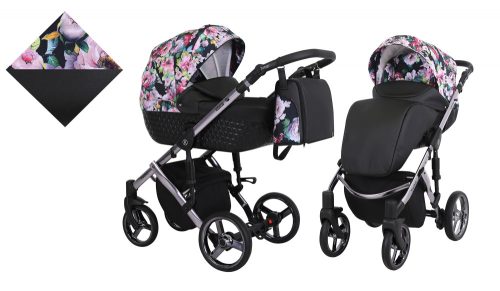 Kunert Tiaro Premium 2in1 Multifunkciós Babakocsi Black-Flowers