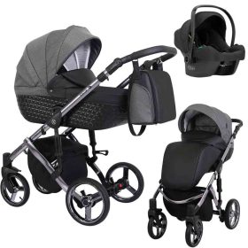   Kunert Tiaro Premium 3in1 Multifunkciós Babakocsi Black-Pepita