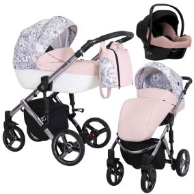   Kunert Tiaro Premium 3in1 Multifunkciós Babakocsi Róz-Flowers