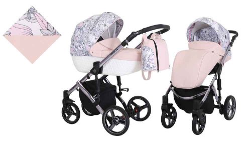 Kunert Tiaro Premium 3in1 Multifunkciós Babakocsi Róz-Flowers