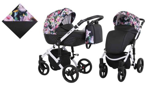 Kunert Tiaro 3in1 Multifunkciós Babakocsi Black-Flowers