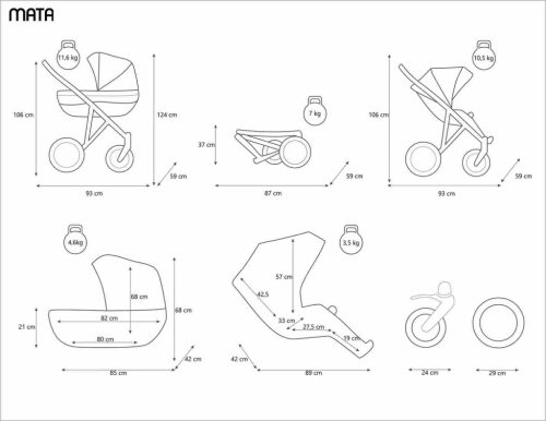 Kunert Mata 3in1 Multifunkciós Babakocsi Marine