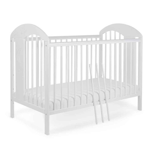 Tomi 13. Kiságy 60x120 - fehér (bemart csillagok és hold mintával)