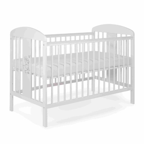 Tomi 18. Kiságy 60x120 - fehér  (bemart nyuszis mintával)