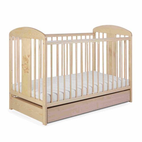 Tomi 18. Kiságy 60x120 - fenyő (bemart nyuszis mintával)