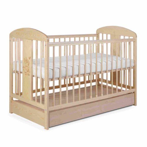 Tomi 18. Kiságy 60x120 - fenyő (bemart nyuszis mintával)