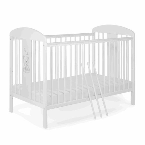 Tomi 20. Kiságy 60x120 - fehér  (bemart maci mintával)