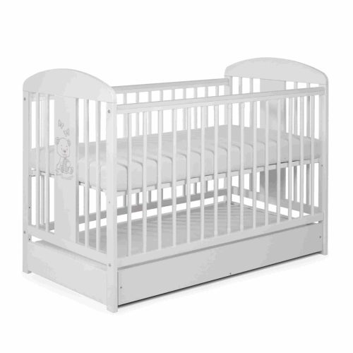 Tomi 20. Kiságy 60x120 - fehér  (bemart maci mintával)