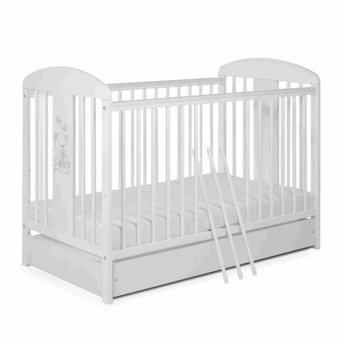 Tomi 20. Kiságy 60x120 - fehér  (bemart maci mintával)