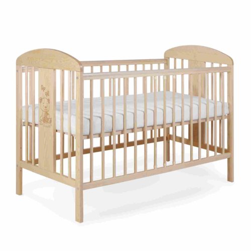 Tomi 20. Kiságy 60x120 - fenyő (bemart maci mintával)