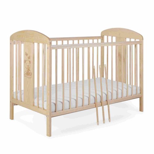 Tomi 20. Kiságy 60x120 - fenyő (bemart maci mintával)