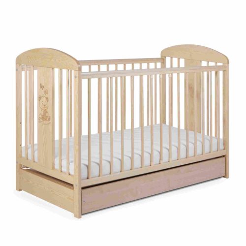 Tomi 20. Kiságy 60x120 - fenyő (bemart maci mintával)