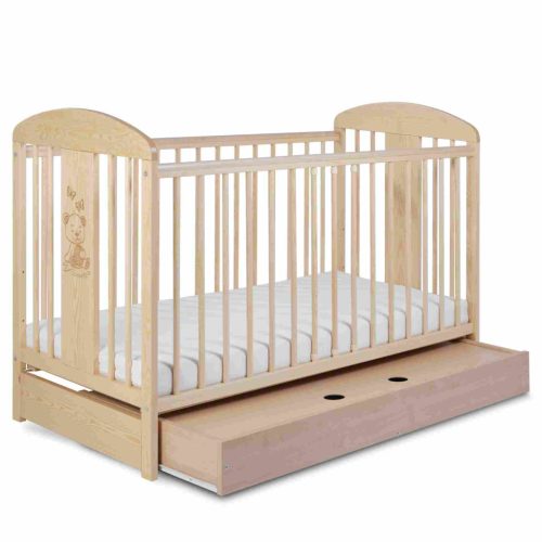 Tomi 20. Kiságy 60x120 - fenyő (bemart maci mintával)