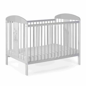   Tomi 20. Kiságy szürke és fehér 60x120 - (bemart maci mintával)