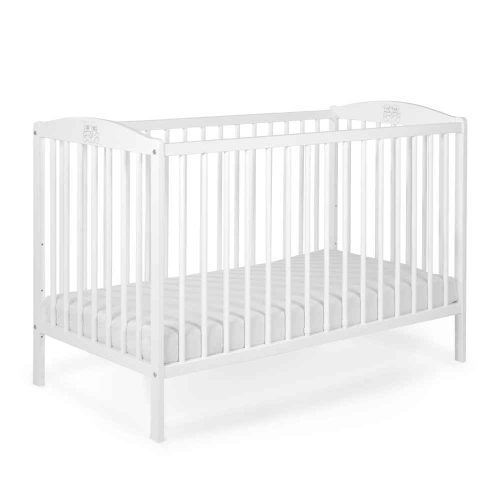 Tomi 7. Kiságy 60x120 - fehér  (bemart ülő macik mintával)