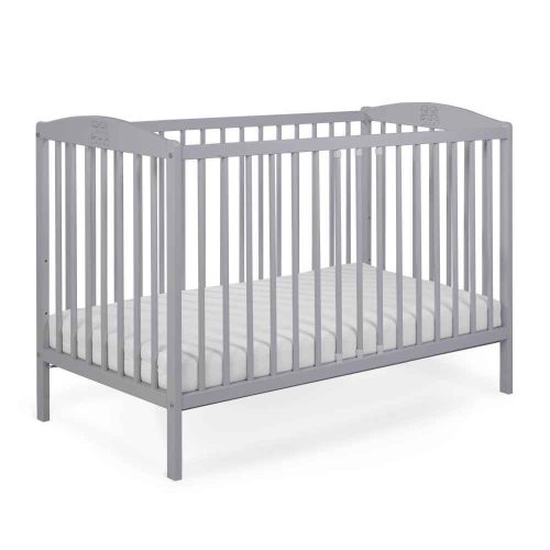 Tomi 7. Kiságy 60x120 - szürke (bemart ülő macik mintával)