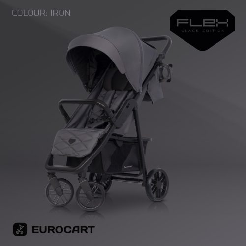  Euro-Cart Flex Black Edition Lapracsukható Sportbabakocsi Iron