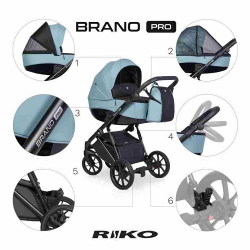 Riko Brano Pro 3in1 Multifunkciós Babakocsi Crystal Blue