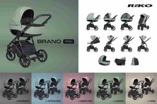 Riko Brano Pro 3in1 Multifunkciós Babakocsi Crystal Blue
