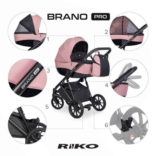 Riko Brano Pro 3in1 Multifunkciós Babakocsi Energy Pink