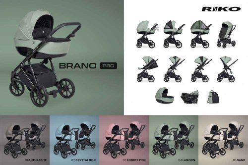 Riko Brano Pro 3in1 Multifunkciós Babakocsi Energy Pink