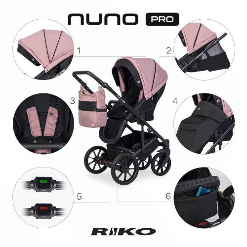 Riko Nuno Pro 3in1 Multifunkciós Babakocsi Rose