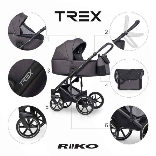 Riko Trex 3in1 Multifunkciós Babakocsi Anthracite