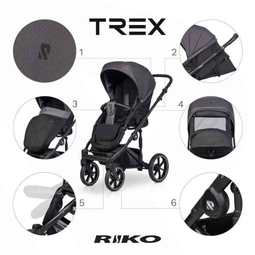 Riko Trex 3in1 Multifunkciós Babakocsi Anthracite